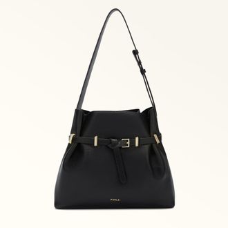 Furla Aura Borsa A Secchiello M Nero Nero Pelle Di Vitello Granata Keria Donna