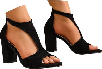 Generic Low Chunky Block Heel,Comfortable Walking Strappy Open Toe Sandals for Women Dressy Womens Sandals | Comfy Ankle Strap & Cross Straps | Open Toe Summe