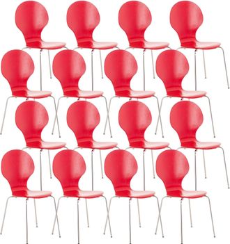 Clp Set De 16 Sillas De Visita Diego Apilable Rojo