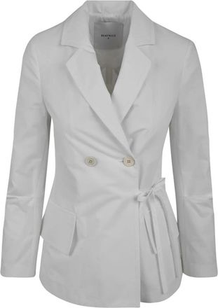 Beatrice .B Witte Jas voor Dames - Dames - Blazers - Wit - XS - Katoen - Jassen