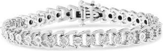 House of Brilliance Silver 1/4 Cttw Diamond Composite Linked Composite Line Bracelet in White at Nordstrom