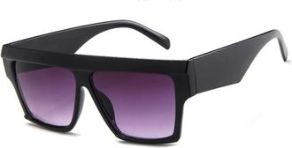 Generic Trendy Square Large Frame Mens And Womens Sunglasses Outdoor Commuting Party Vacation Sports Sun Glasses(Purple)