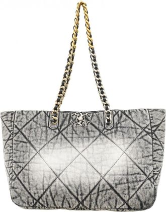 Chanel Black Denim Tote Bag (Pre-Owned)