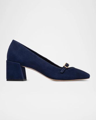 Bernardo 50mm Amelie Leather Mary Jane Pumps