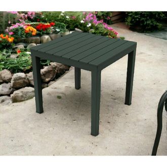 Dmora Tavolo da esterno Vo, Tavolo quadrato da giardino, Tavolino fisso indoor e outdoor, 100% Made in Italy, 100% Made in Italy, 78x78h72 cm, Antracite