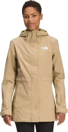 The North Face City Breeze Rain Jacket Womens Beige Hooded Full Zip KFC751