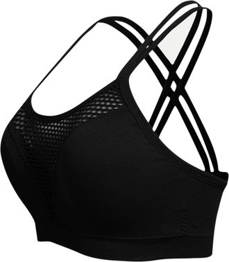 Generic Cross Strap Sports Bras for Women UK Clearance, Ladies Hollow Out Running Yoga Bra Push Up Full Coverage Bra Wireless Soft Everyday Bralette Non Wired