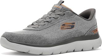 Skechers Summits Canvas Hands Free Slip-In Mens Shoes Charcoal/Orange : 11.5 D - Medium