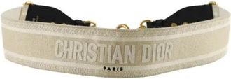 Dior Pre-owned Bandouli&egrave;re Leren Schouderband - Dames - Vintage Accessoires - Beige - ONE Size - Leer - Vintage