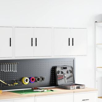 Berkfield Home Durable Garage Wall Cabinets 2 pcs White Engineered Wood