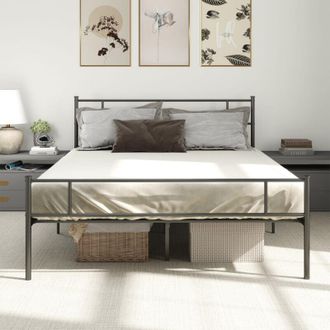 HOMCOM Homcom - Metal Bed Frame w/ Headboard and Footboard, Underbed Storage Space King