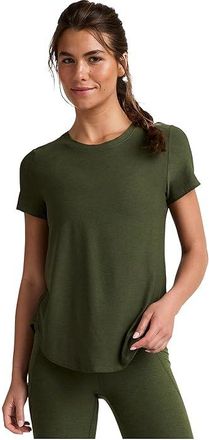 Beyond Yoga Featherweight On The Down Low T-Shirts Womens Clothing Army Green Heather : 2XL, Spandex/Polyester