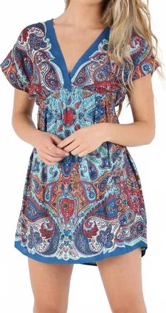 Angie Paisley Short Dress In Blue