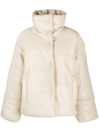 Nanushka faux-leather puffer jacket - Neutrals