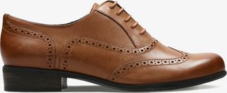 Clarks Womens Hamble Oak Dark Tan Leather Shoes - Brown - Size UK 4.5