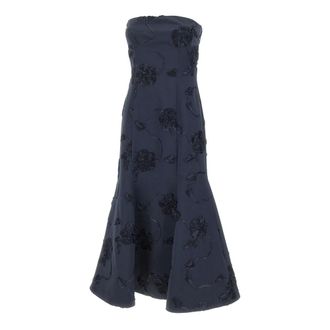 Rotate 3D Flower Midi Dress - Dames - Feestkleedjes - Blauw - S - Polyester - Kleedjes