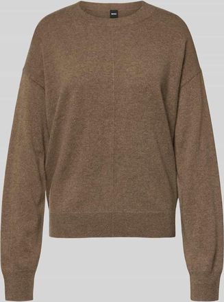 HUGO BOSS Relaxed Fit Strickpullover aus reinem Kaschmir Modell FASCONA in Mud, Größe XXL