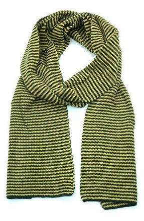 Portolano Ministripe Rib Scarf in Forest/Mustard at Nordstrom Rack