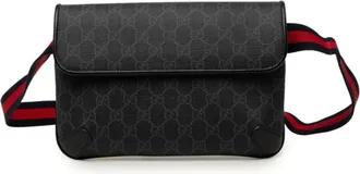 Gucci Black Gray Pvc Leather Fanny Pack Sling Bag (Pre-Owned)