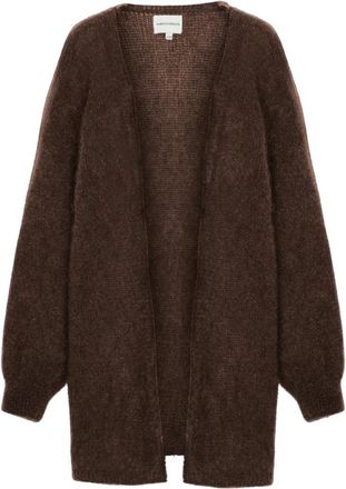 Americandreams Lee Midi Cardigan - Dames - Vesten - Bruin - S - Wol - Truien & Vesten