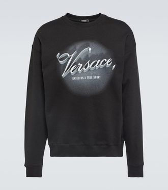 Versace Mens Cotton Sweatshirt in Black | Size Large