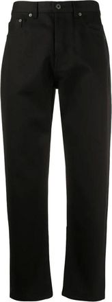 Valentino Straight Fit Jeans, male, Black, W29, Vlogo Cropped Jeans