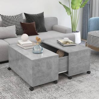 vidaXL Vidaxl - Mesa De Centro Madera Contrachapada Gris Hormig&oacute;n 75x75x38 Cm