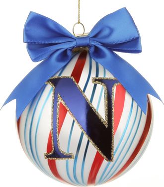 KASANOVA Pallina Natale con lettera N 10 cm Circus blu