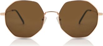 SmartBuy Collection Geometric Full Rim Plastic Mens Sunglasses Rose-Gold Size 55 - Free Lenses - SmartBuy Collection