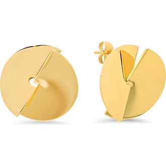 Steeltime 18k Gold Plated Folded Geometric Stud Earrings at Nordstrom Rack
