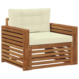 vidaXL Sof&aacute; De Exterior Madera De Acacia S&oacute;lida Y Poli&eacute;ster Vidaxl