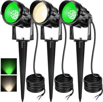 OEM 2 Unidades - Focos Verdes Para Exteriores - 110 V Con Enchufe - Resistentes Al Agua (ip) - Ideales Para Jard&iacute;n, &Aacute;rboles, Navidad Y Decoraci&oacute;n
