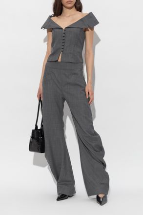 Ganni Sleeveless Vest, Womens, Grey