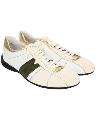 Gucci Mens Suede Web Low-Top Sneaker (Authentic Pre-Loved)