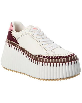 Chlo&eacute; Nama Leather & Suede Wedge Sneaker