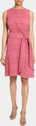 Santorelli NADIA Sleeveless A-Line Short Dress in Laser Cut Linen in Peony at Nordstrom, Size 4