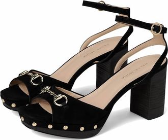 Pelle Moda Womens Anara Platform Sandal In Black Suede