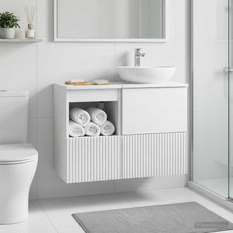 vidaXL Vidaxl Mobile Da Bagno Bianco Lucido 30 X 41 X 50 Cm