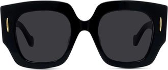 Loewe Elegante Oversize Zonnebril Zwart Acetaat - Dames - Zonnebrillen - Zwart - ONE Size - Accessoires