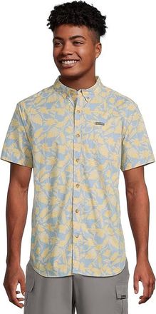 Columbia Rapid Rivers Printed Short Sleeve Shirt Mens Clothing Ripple Blue Vined : 2XL, Cotton/Elastane