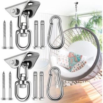 OEM Juego De 2 Ganchos Para Colgar Hamacas, Capacidad De 450 Kg, Rotaci&oacute;n De 360&deg;, Gancho De Techo Para Silla Hamaca, Saco De Boxeo, Yoga A&eacute;reo, Trapecio,