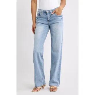 YMI Britney Low Rise Wide Leg Jeans in Lt Wash 24L at Nordstrom, Size 13
