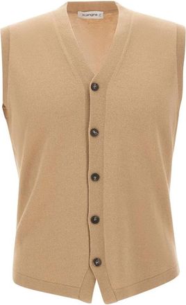 KANGRA Truien Beige - Heren - Spencers - Beige - 2XL - Wol - Truien & Vesten
