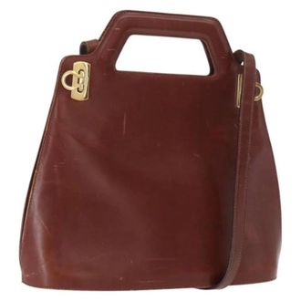 Ferragamo Pre-owned Handbags, female, Brown, Size: ONE SIZE Pre-owned Leather Handbag