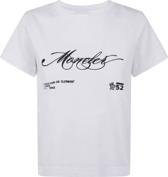 Moncler Casual Katoenen T-shirt - Dames - T-shirts - Wit - M - Katoen - Tops