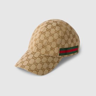 Gucci GG Baseball Hat With Web, Size XXS, Green, Cotton