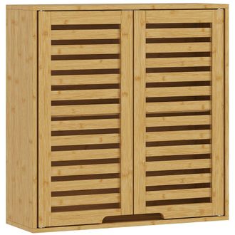 HOMCOM Armario de pared 60x20x60 cm madera natural