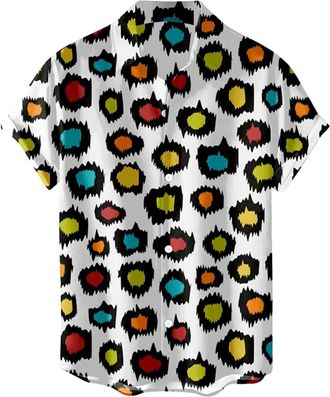 Generic Mens Summer Beach Hawaiian Shirts Hawaiian Palm Tree Caribbean Funny Tropical Shirt Plus Size Short Sleeve Button Down Lapel Cruise Party Casual 80S S