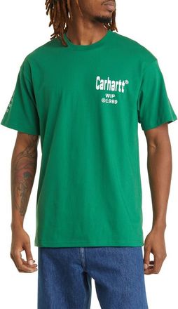 Carhartt Work in Progress Home Organic Cotton Graphic T-Shirt in Aspen Green /White at Nordstrom, Size Small