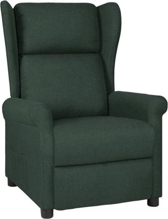 vidaXL Sill&oacute;n Reclinable De Tela Verde Oscuro Vidaxl